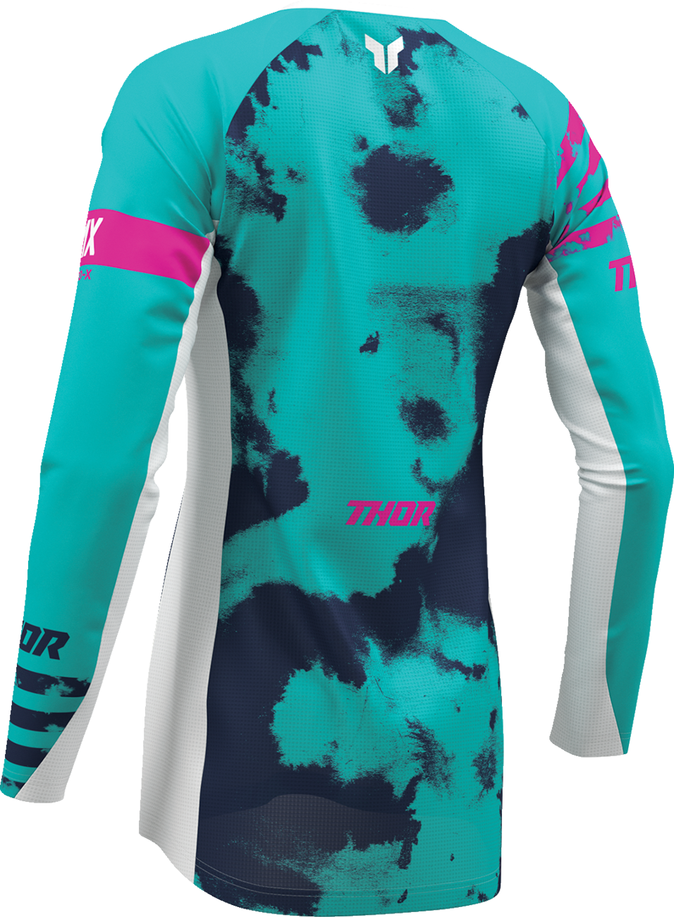 THOR Women's Launchmode Bleach Jersey - White/Aqua - Medium (Part Number 2911-0347)