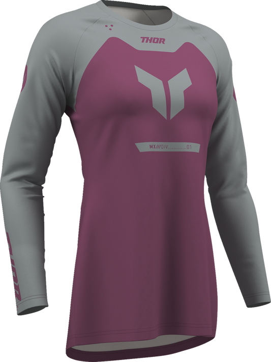 THOR Women's Ridemode Menace Jersey - Purple/Gray, Part Number 2911-0378
