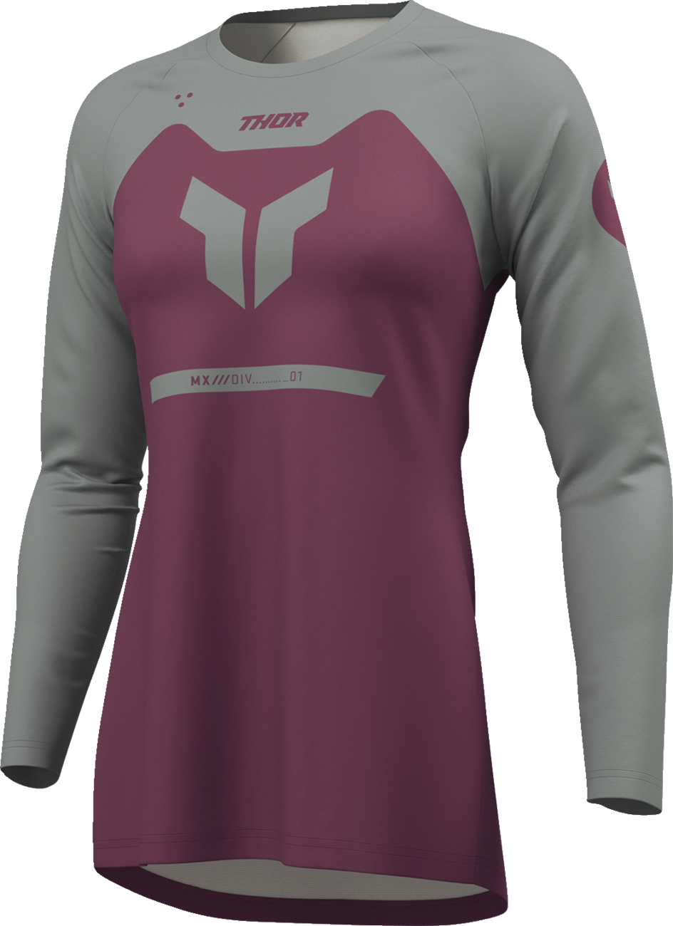 THOR Women's Ridemode Menace Jersey - Purple/Gray, Part Number 2911-0378