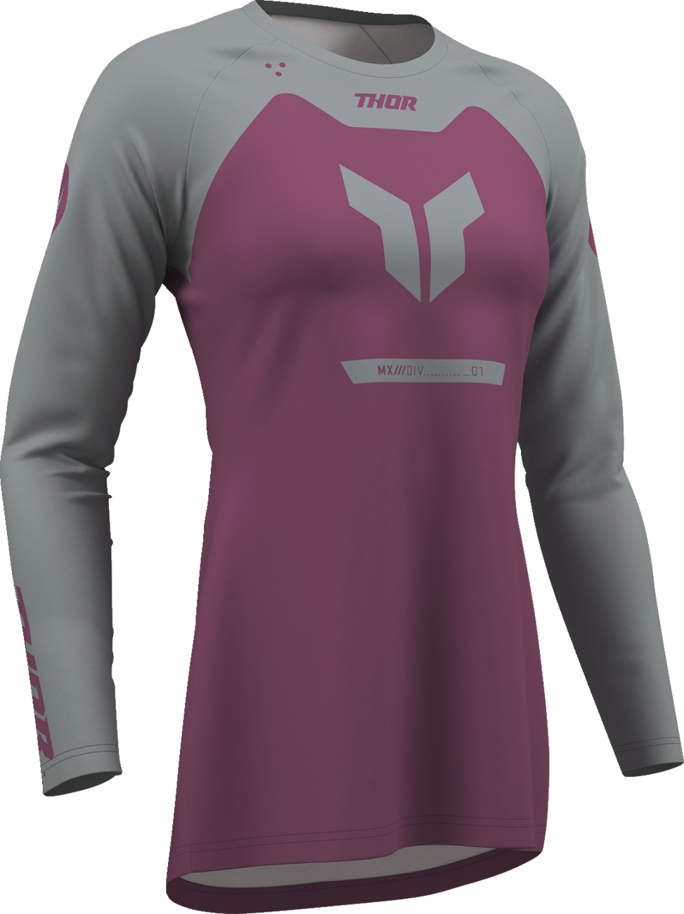 THOR Women's Ridemode Menace Jersey - Purple and Gray, Size Large - Part 2911-0380