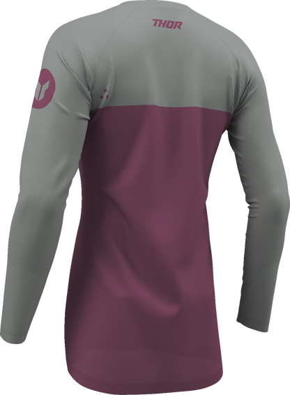 THOR Women's Ridemode Menace Jersey - Purple and Gray, Size Large - Part 2911-0380