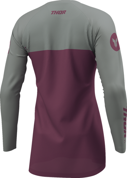 THOR Women's Ridemode Menace Jersey - Purple and Gray, Size Large - Part 2911-0380