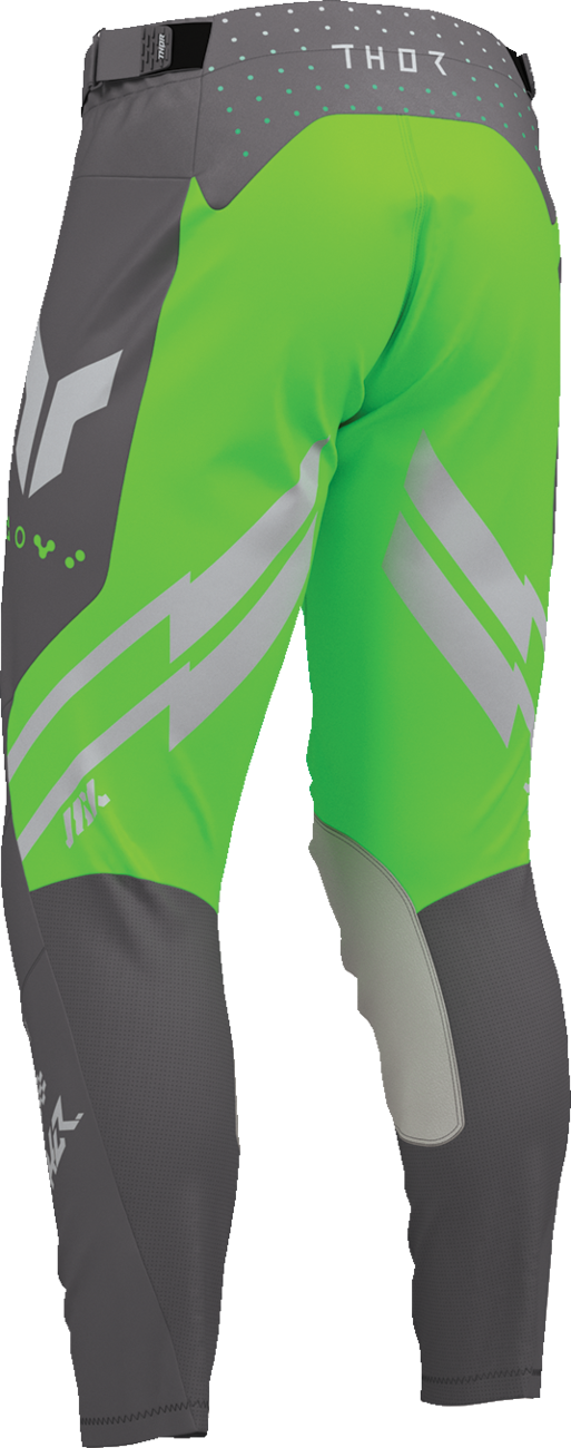 THOR Launchmode Futura Pants Charcoal/Green US 38 - Durable Motorcycle Riding Gear