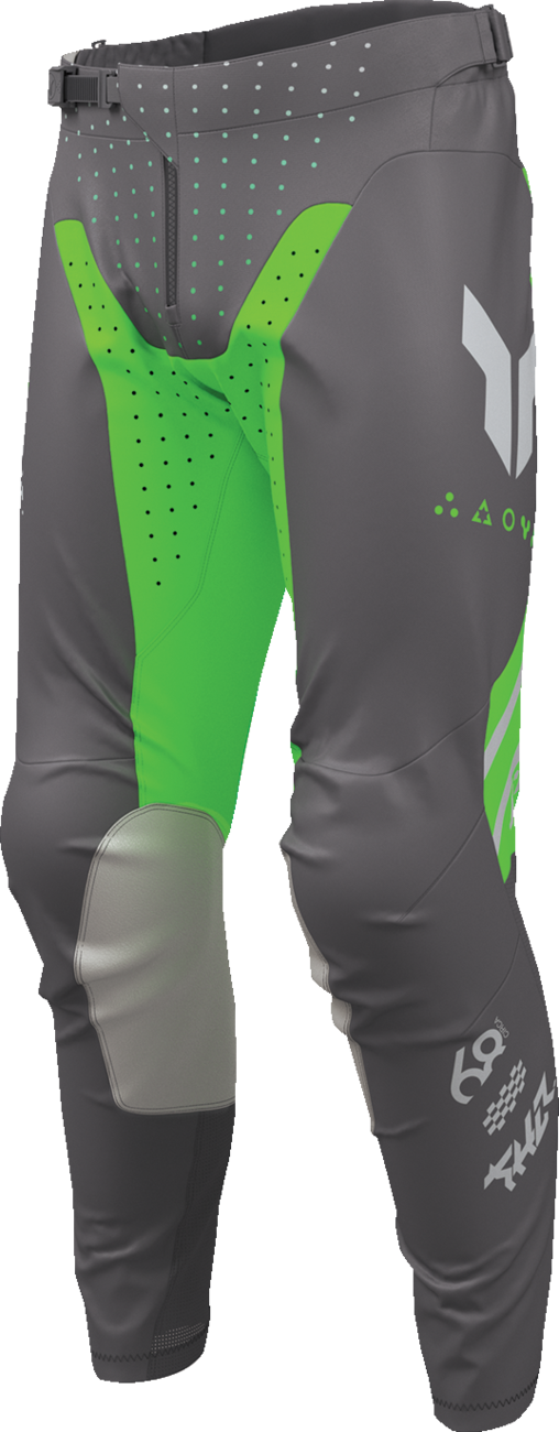 THOR Launchmode Futura Pants Charcoal/Green US 38 - Durable Motorcycle Riding Gear