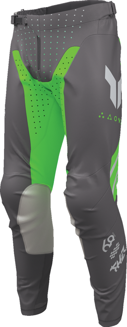 THOR Launchmode Futura Pants Charcoal/Green US 38 - Durable Motorcycle Riding Gear