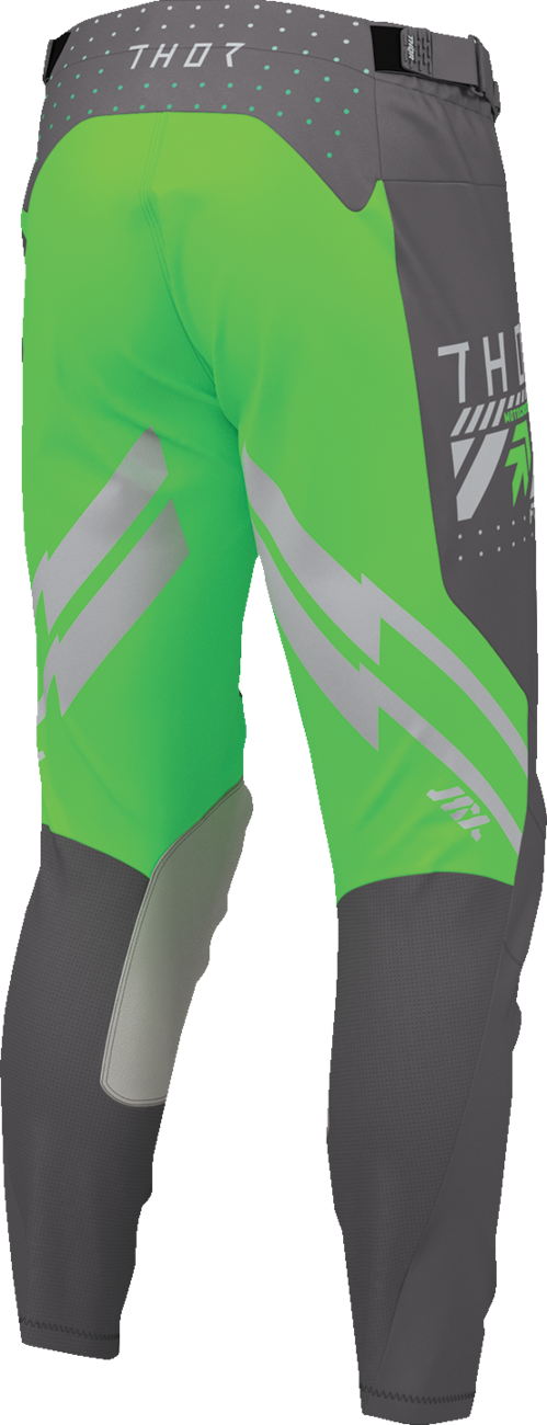 THOR Launchmode Futura Pants Charcoal/Green US 38 - Durable Motorcycle Riding Gear