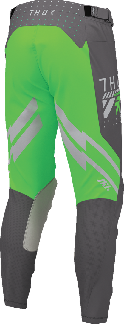THOR Launchmode Futura Pants Charcoal/Green US 38 - Durable Motorcycle Riding Gear