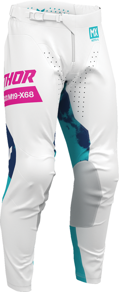 THOR Launchmode Bleach Pants - White/Aqua US 32, Part Number 2901-12314