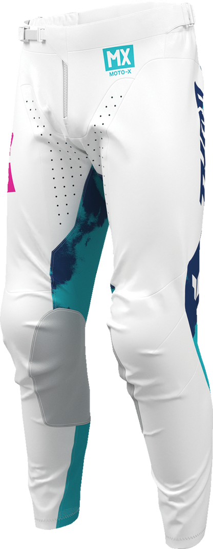 THOR Launchmode Bleach Pants – White/Aqua, US 36 (Part Number 2901-12316)
