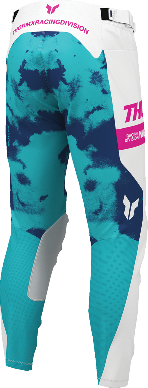 THOR Launchmode Bleach Pants – White/Aqua, US 36 (Part Number 2901-12316)