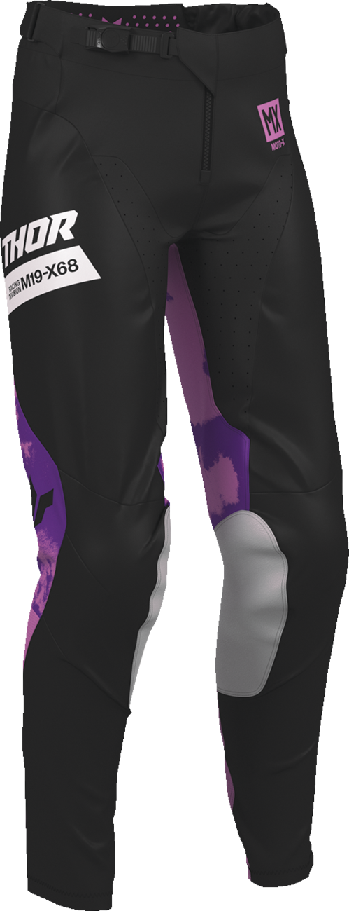 THOR Women's Launchmode Bleach Pants - Black and Orchid, US 11/12 - Part Number 2902-0429
