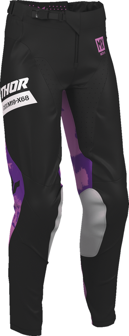 THOR Women's Launchmode Bleach Pants - Black and Orchid, US 11/12 - Part Number 2902-0429