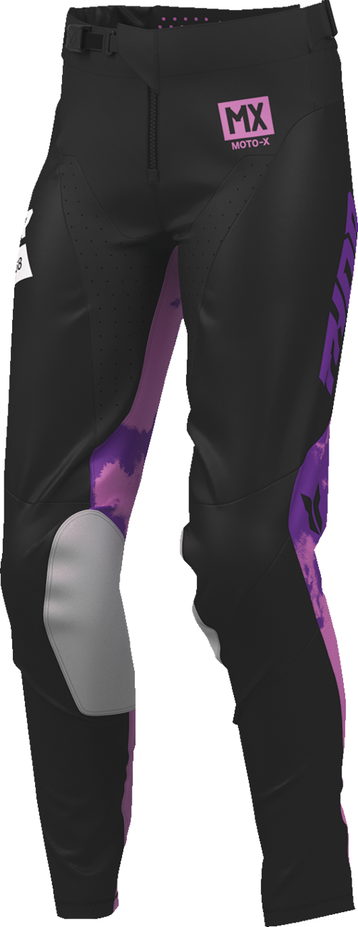 THOR Women's Launchmode Bleach Pants - Black and Orchid, US 11/12 - Part Number 2902-0429