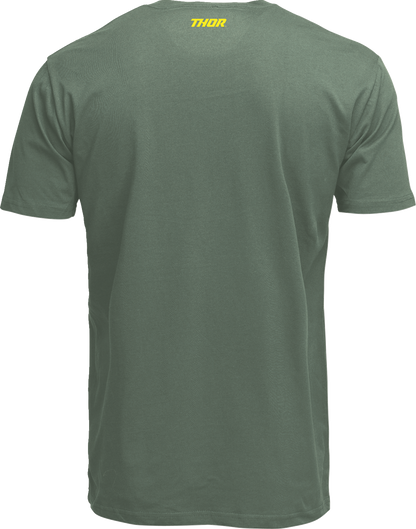 THOR Warp T-Shirt - Olive - Large, 100% Cotton with Screen Printed Graphics