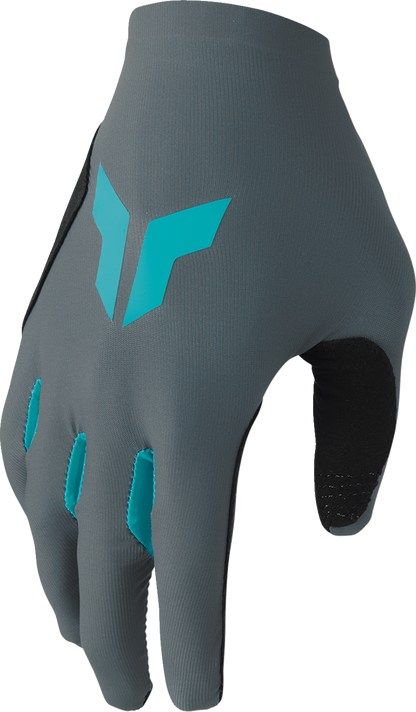 THOR Women's Sportmode Iconic Gloves Gray/Aqua Large - Part Number 3331-0282
