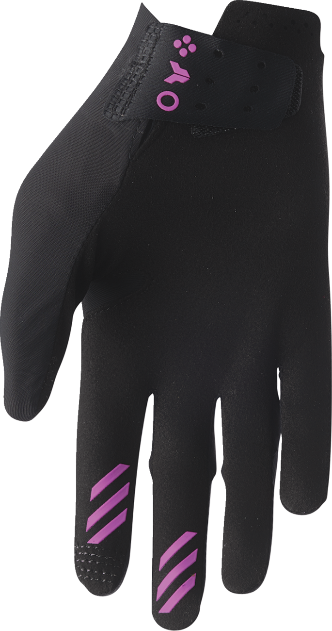 THOR Women's Sportmode Iconic Gloves - Black/Orchid (Part No. 3331-0287, Size XL)