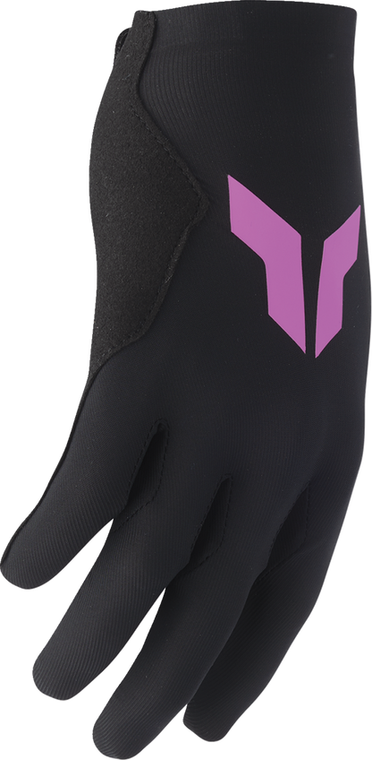THOR Women's Sportmode Iconic Gloves - Black/Orchid (Part No. 3331-0287, Size XL)