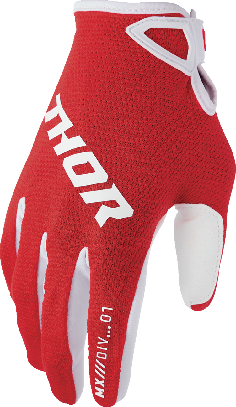 THOR Youth Ridemode Static Gloves - Red, Medium (Part No. 3332-1928)