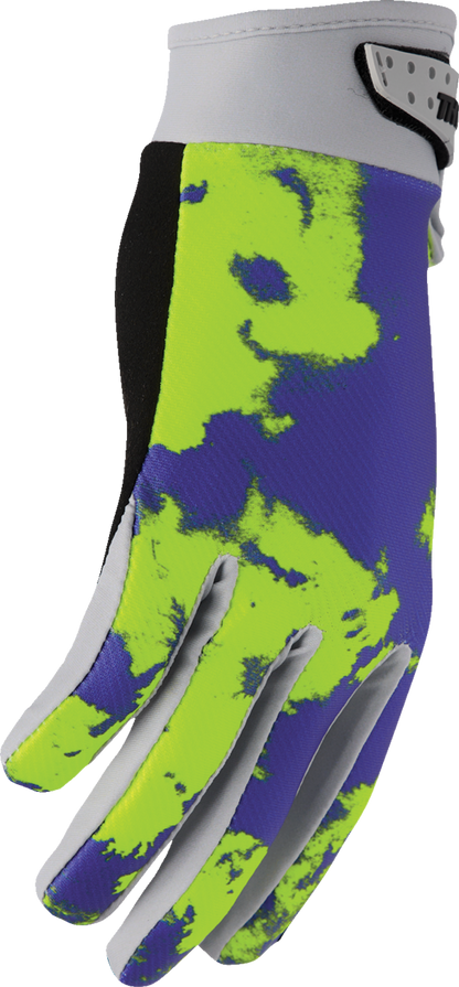THOR Launchmode Bleach Gloves Gray/Acid Large (Part No. 3330-8322)