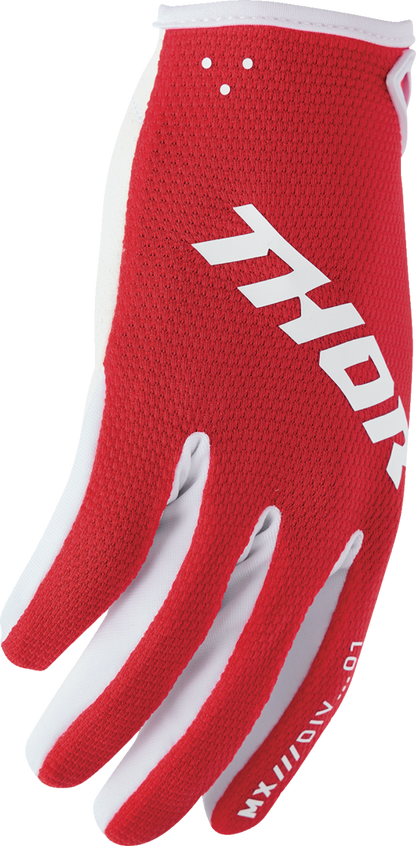 THOR Youth Ridemode Static Gloves - Red, Medium (Part No. 3332-1928)