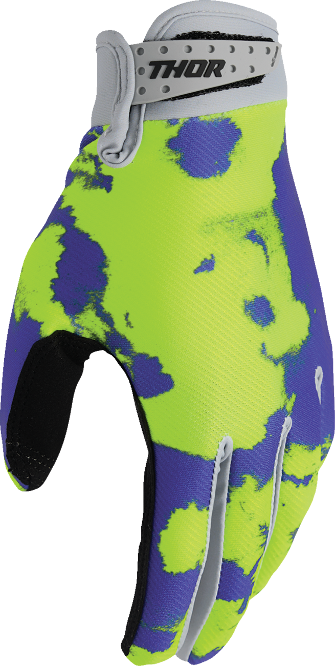 THOR Launchmode Bleach Gloves Gray/Acid Large (Part No. 3330-8322)