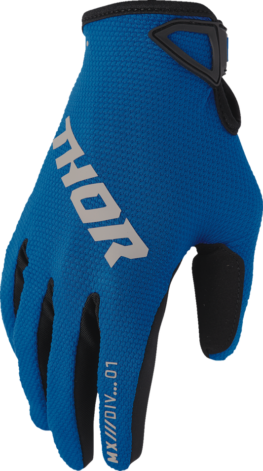 THOR Youth Ridemode Static Gloves - Blue (Part No. 3332-1991)