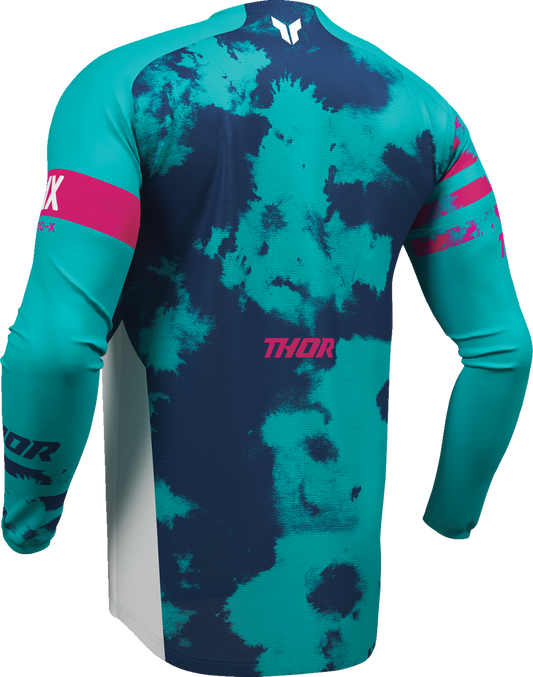THOR Launchmode Bleach Jersey 3XL by THOR - White and Aqua, Part No. 2910-8411