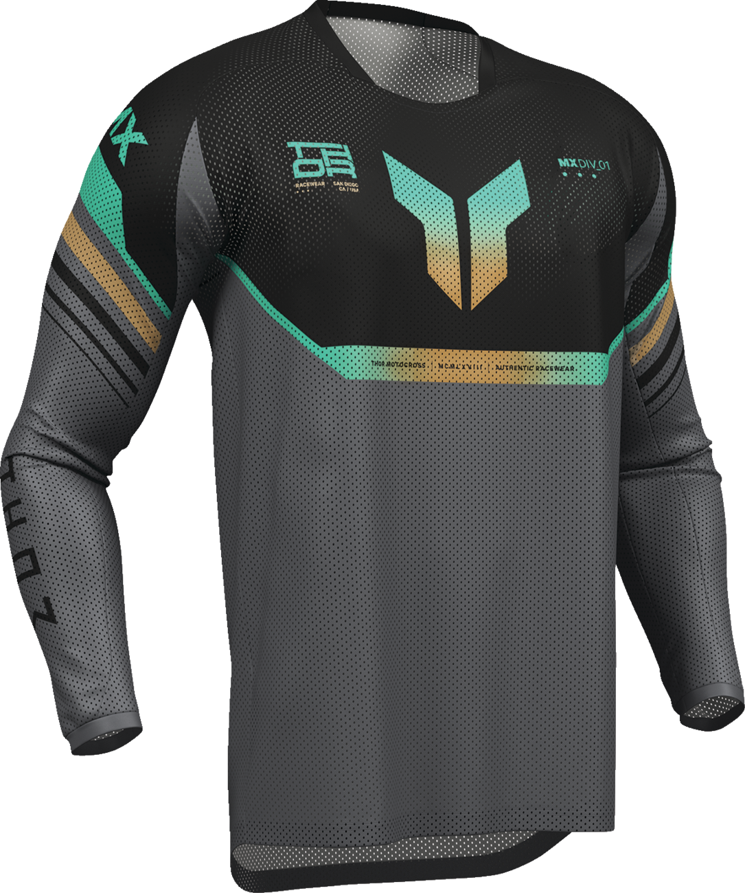 THOR Launchmode Air Raptor Jersey Black/Charcoal Medium (Part Number 2910-8431)