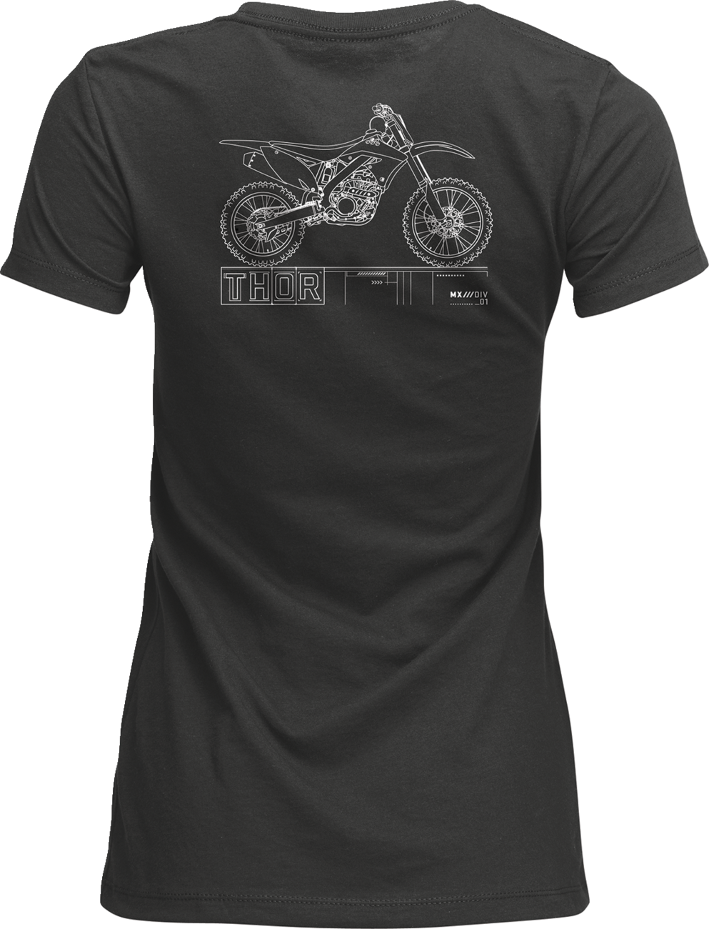THOR Women's Blueprint T-Shirt - Charcoal - Large by THOR (Part #3031-4324)