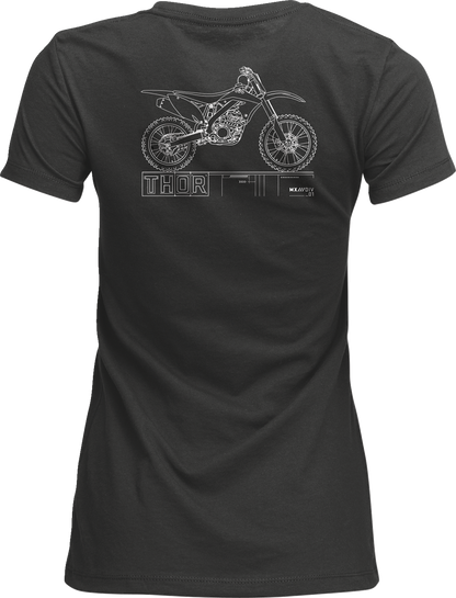 THOR Women's Blueprint T-Shirt - Charcoal - Large by THOR (Part #3031-4324)