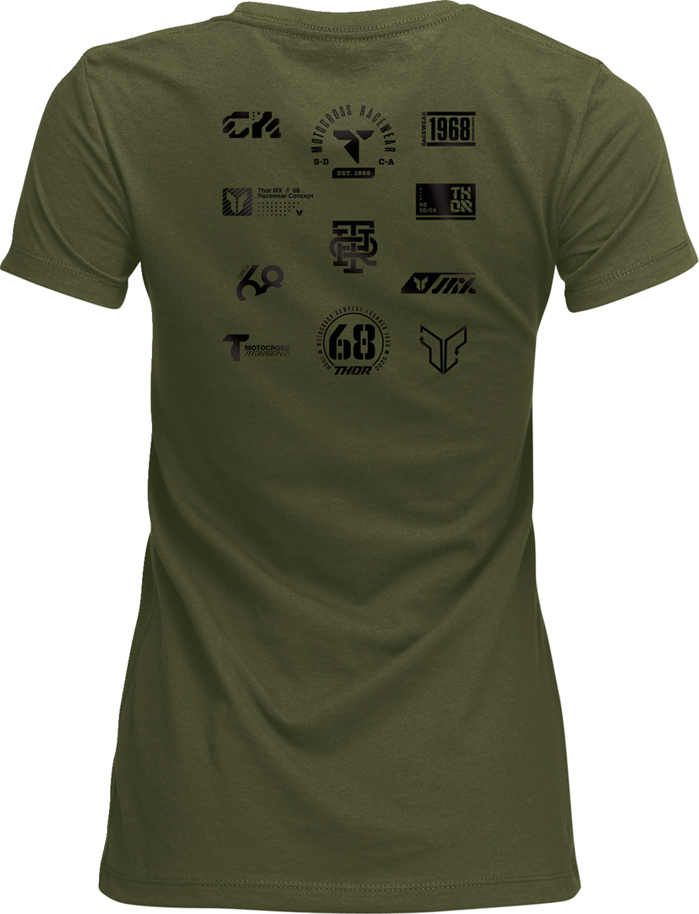 THOR Women's Patched Up T-Shirt - Military Green, Size Large - Part Number 3031-4336