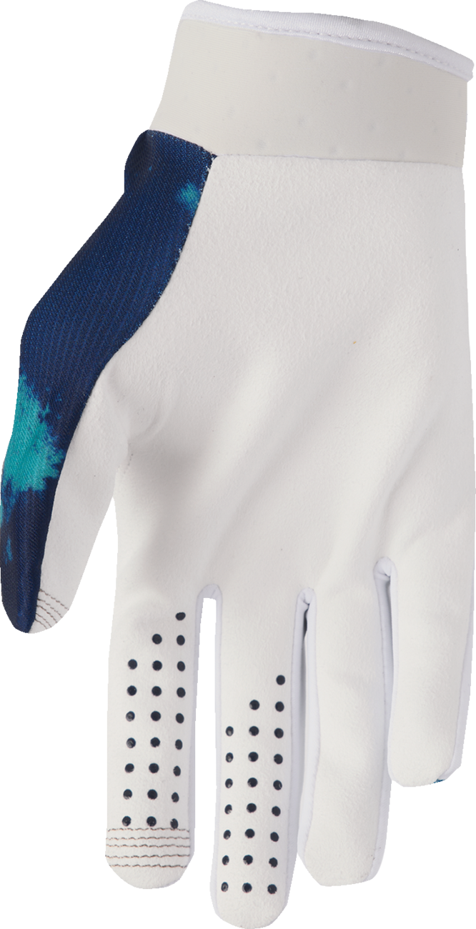 THOR Youth Launchmode Bleach Gloves - White/Aqua, Size XS - Part 3332-1913