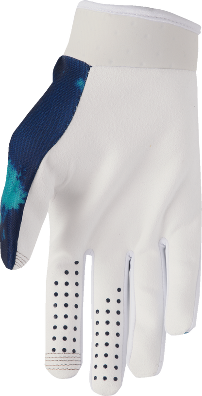 THOR Youth Launchmode Bleach Gloves - White/Aqua, Size XS - Part 3332-1913