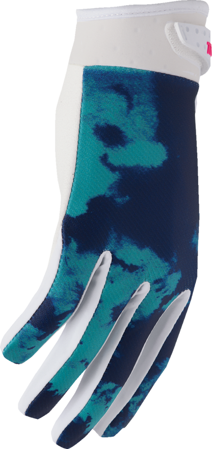 THOR Youth Launchmode Bleach Gloves - White/Aqua, Size XS - Part 3332-1913
