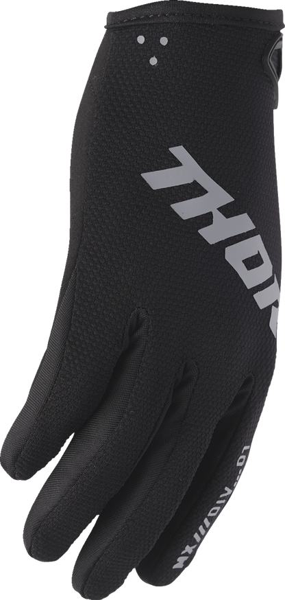 THOR Youth Ridemode Static Gloves Black - Part Number 3332-1922
