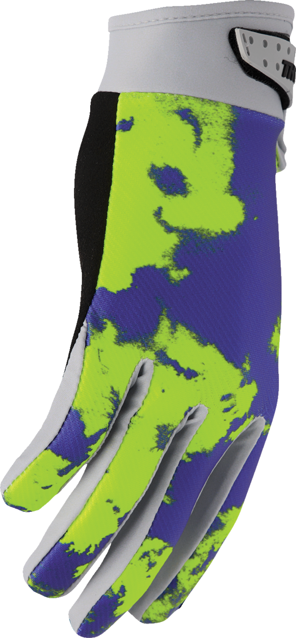 THOR Launchmode Bleach Gloves - Gray/Acid, XS - Part 3330-8319