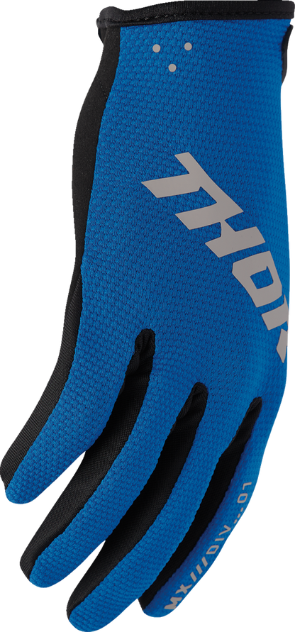 THOR Youth Ridemode Static Gloves - Blue, Large (Part #3332-1933)
