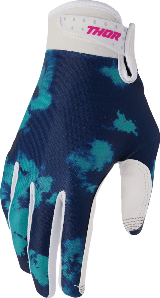 THOR Launchmode Bleach Gloves Large White/Aqua 3330-8328