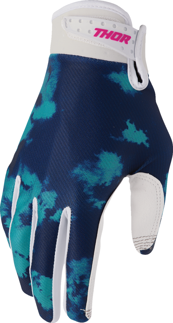 THOR Launchmode Bleach Gloves - White/Aqua, 2XL, Model 3330-8330