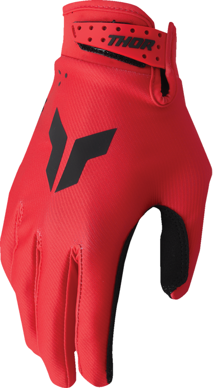 THOR Youth Launchmode Split Gloves - Red, Size XS - Part Number 3332-1944