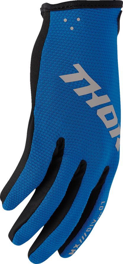 THOR Ridemode Static Gloves - Blue, Small (Part #3330-8344)