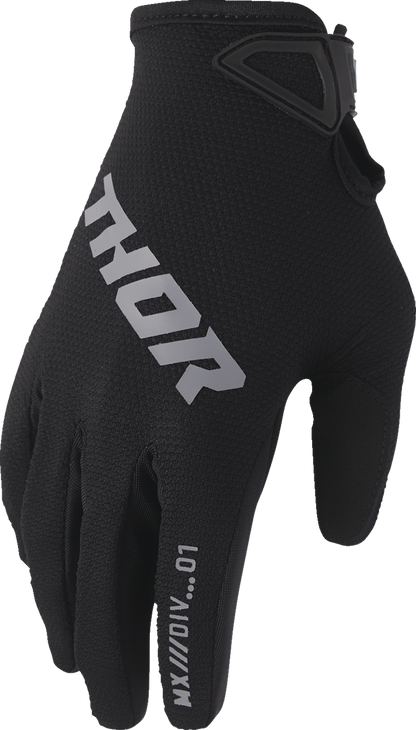 THOR Youth Ridemode Static Gloves - Black, Size 2XS - Part 3332-1989