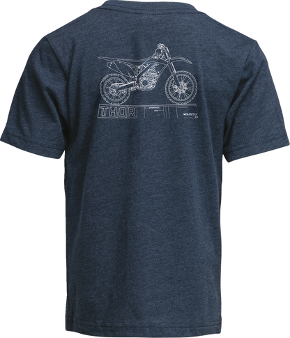 THOR Youth Blueprint T-Shirt - Navy, Small (Part Number 3032-3872)