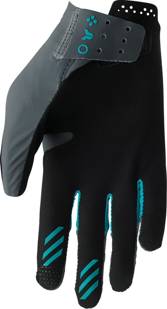 THOR Women's Sportmode Iconic Gloves - Gray/Aqua, Size Small - Part Number 3331-0280