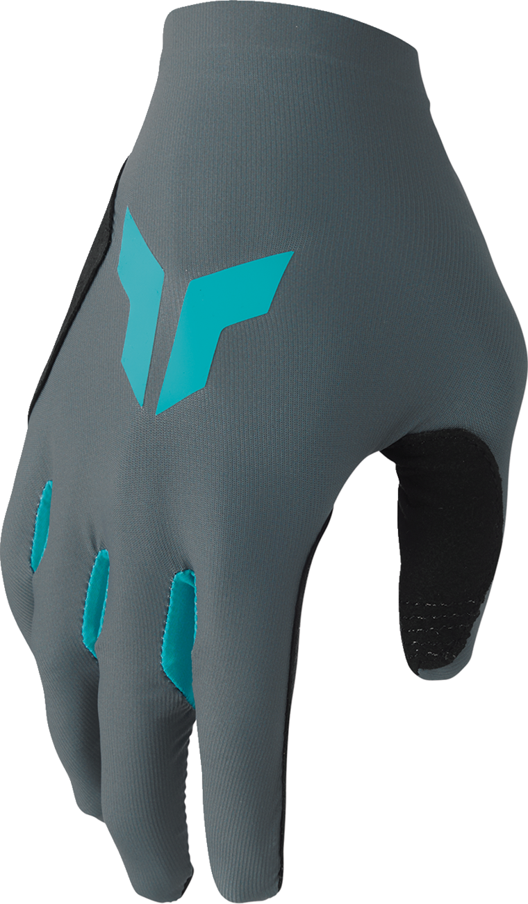 THOR Women's Sportmode Iconic Gloves - Gray/Aqua, Size XL – Part Number 3331-0283