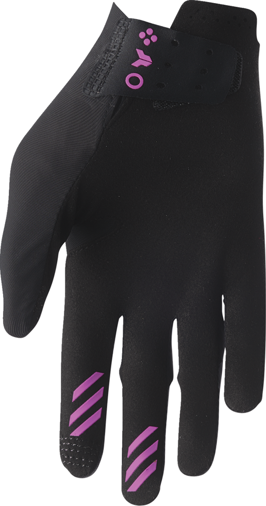THOR Women's Sportmode Iconic Gloves - Black/Orchid, Part No. 3331-0284