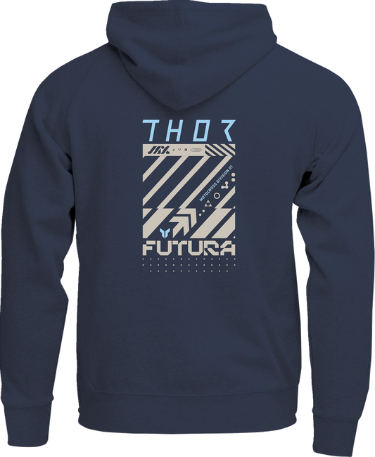 THOR Youth Futura Pullover Hoodie - Navy, Size Large - Part Number 3052-0716