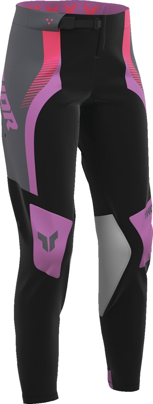 THOR Women’s Sportmode Velocity Pants - Black/Orchid US 5/6 (Part No. 2902-0402)