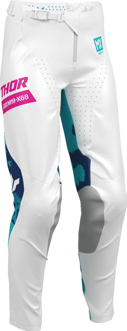 THOR Women's Launchmode Bleach Pants - White/Aqua, Part Number 2902-0415