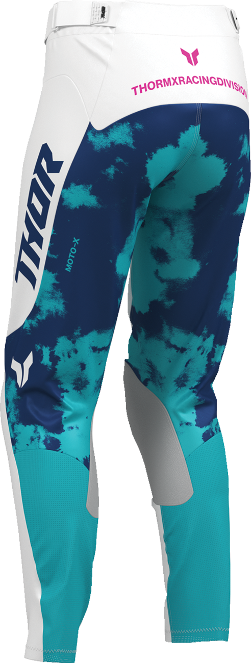 THOR Women's Launchmode Bleach Pants - White/Aqua, Part Number 2902-0415